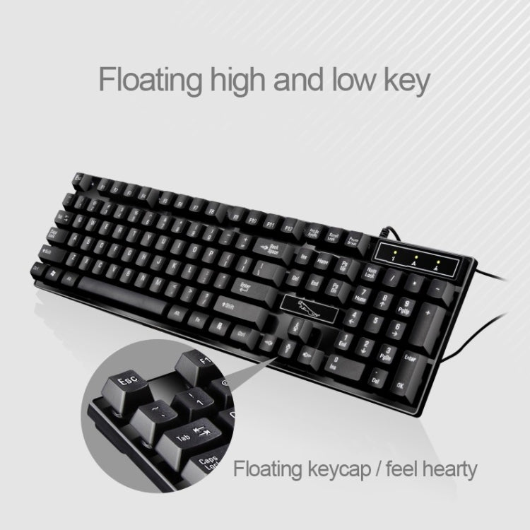 Chasing Leopard Q17 104キー USB有線サスペンションゲーミングオフィスキーボード＋有線対称マウスセット、キーボードケーブル長：1.4m、マウスケーブル長：1.3m、Q17ブラック、Q17ホワイト