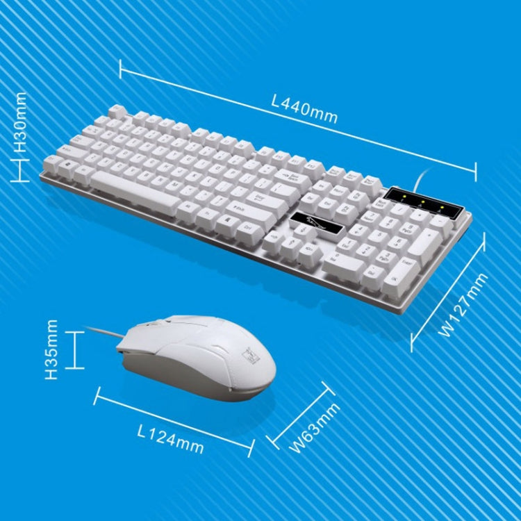 Chasing Leopard Q17 104キー USB有線サスペンションゲーミングオフィスキーボード＋有線対称マウスセット、キーボードケーブル長：1.4m、マウスケーブル長：1.3m、Q17ブラック、Q17ホワイト