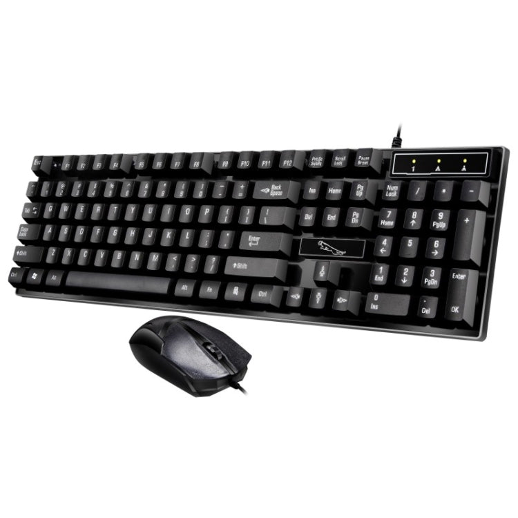 Chasing Leopard Q17 104キー USB有線サスペンションゲーミングオフィスキーボード＋有線対称マウスセット、キーボードケーブル長：1.4m、マウスケーブル長：1.3m、Q17ブラック、Q17ホワイト