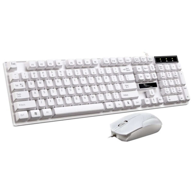Chasing Leopard Q17 104キー USB有線サスペンションゲーミングオフィスキーボード＋有線対称マウスセット、キーボードケーブル長：1.4m、マウスケーブル長：1.3m、Q17ブラック、Q17ホワイト