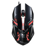 Chasing Leopard V17 USB 2400DPI 4段階調整可能ラインパターン有線光学ゲーミングマウス LEDブリージングライト付き、長さ：1.45m、V17、V17ジェットブラック