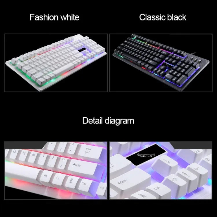 ZGB G20 104キー USB 有線 メカニカルフィール 発光コンピューターキーボード ゲーミングキーボード