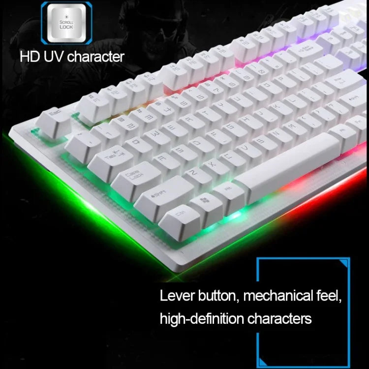 ZGB G20 104キー USB 有線 メカニカルフィール 発光コンピューターキーボード ゲーミングキーボード
