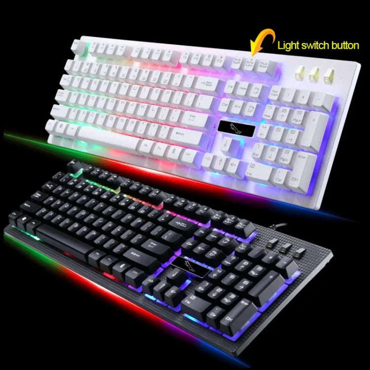 ZGB G20 104キー USB 有線 メカニカルフィール 発光コンピューターキーボード ゲーミングキーボード