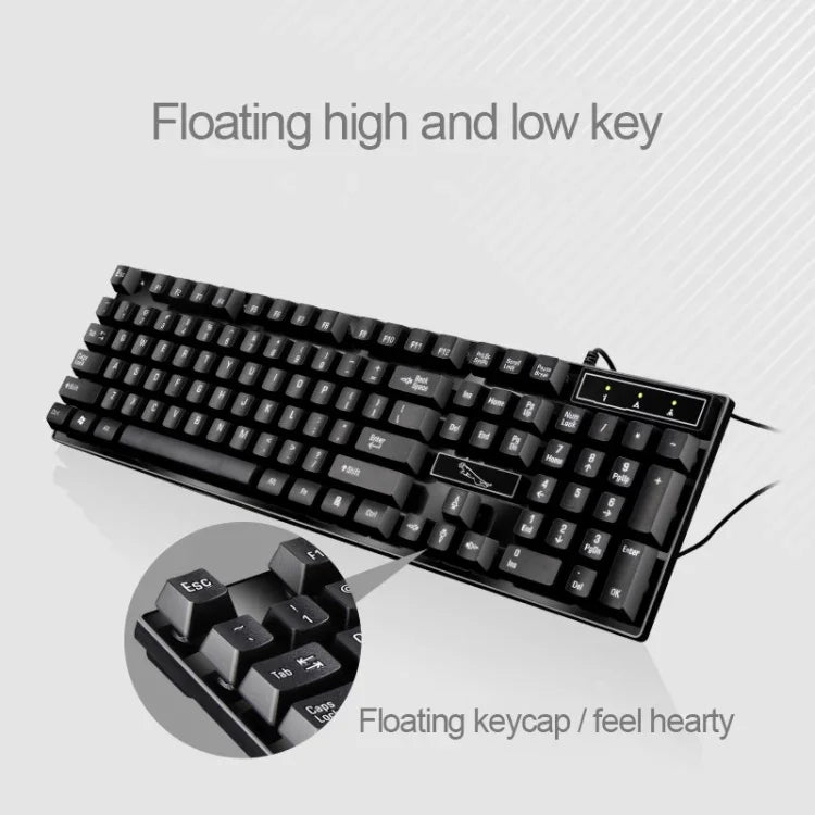 ZGB Q17 104キー USB 有線 サスペンションゲーミングオフィスキーボード ノートパソコン PC用