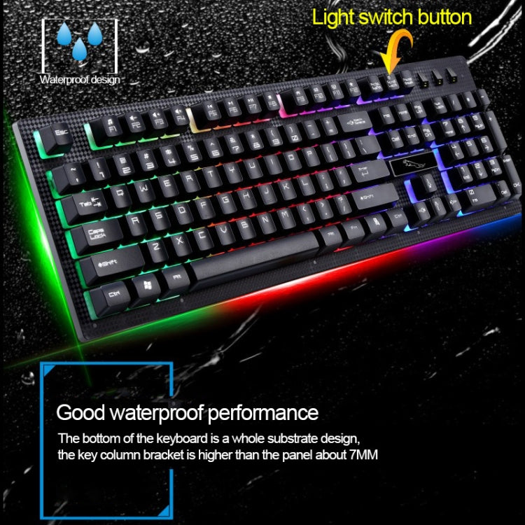 ZGB G20 1600 DPI プロフェッショナル有線 発光メカニカルフィールサスペンションキーボード + 光学マウスキット ノートパソコン PC用