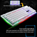ZGB G20 1600 DPI プロフェッショナル有線 発光メカニカルフィールサスペンションキーボード + 光学マウスキット ノートパソコン PC用