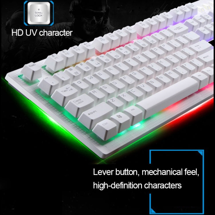ZGB G20 1600 DPI プロフェッショナル有線 発光メカニカルフィールサスペンションキーボード + 光学マウスキット ノートパソコン PC用