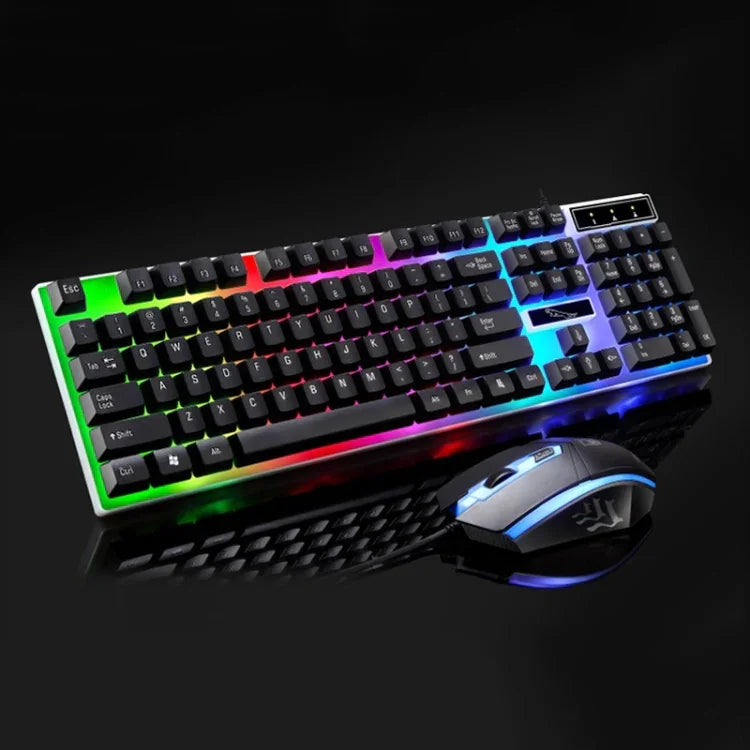 ZGB G21 1600 DPI プロフェッショナル有線 カラフルバックライト メカニカルフィールサスペンションキーボード + 光学マウスキット ノートパソコン PC用