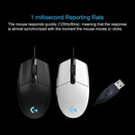 Logitech G102 6キー RGB発光 6000DPI 5段階調整有線光学ゲーミングマウス 長さ: 2m, G102, G102 (ホワイト)