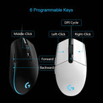 Logitech G102 6キー RGB発光 6000DPI 5段階調整有線光学ゲーミングマウス 長さ: 2m, G102, G102 (ホワイト)
