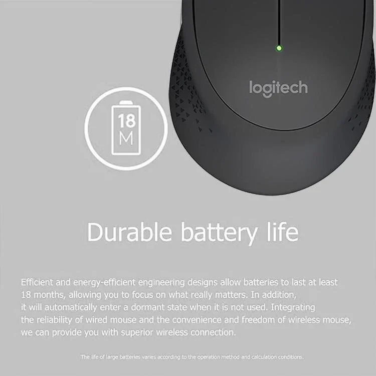 Logitech M280 2.4GHz 3キー 1000DPI ワイヤレス光学マウス ワイヤレス範囲: 10m