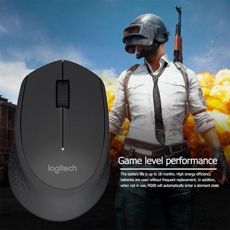 Logitech M280 2.4GHz 3キー 1000DPI ワイヤレス光学マウス ワイヤレス範囲: 10m