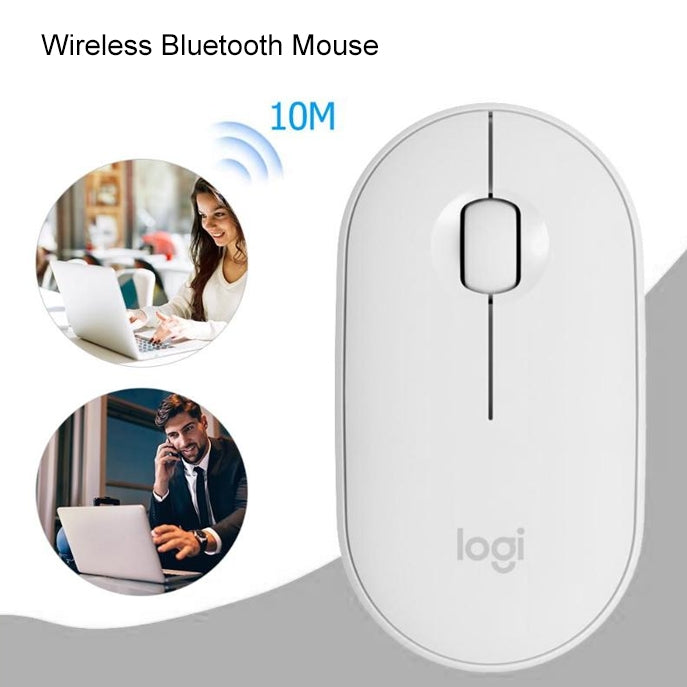 Logitech Pebble コブルストーン形状 薄型 3キー 1000DPI 静音ワイヤレス Bluetooth 光学マウス ワイヤレス範囲: 10m