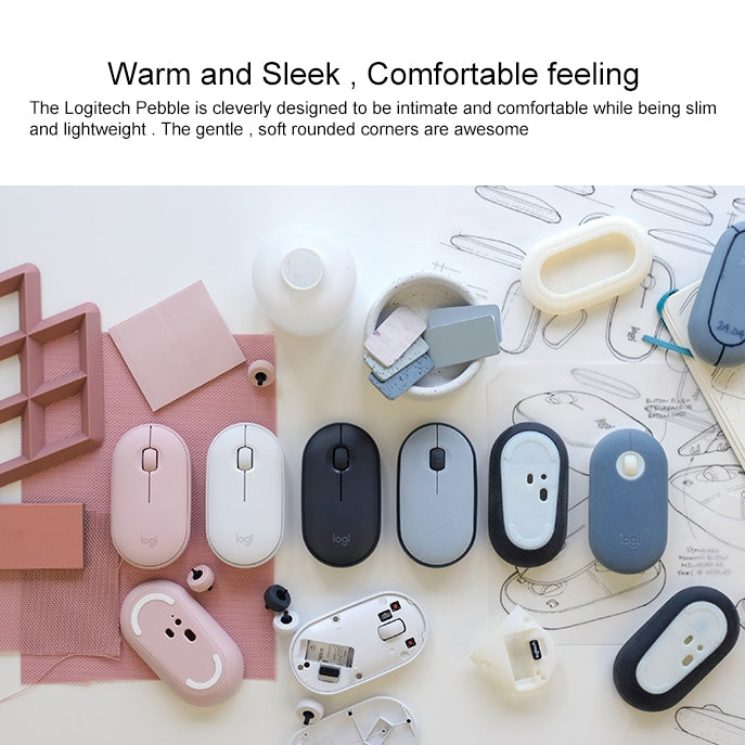 Logitech Pebble コブルストーン形状 薄型 3キー 1000DPI 静音ワイヤレス Bluetooth 光学マウス ワイヤレス範囲: 10m