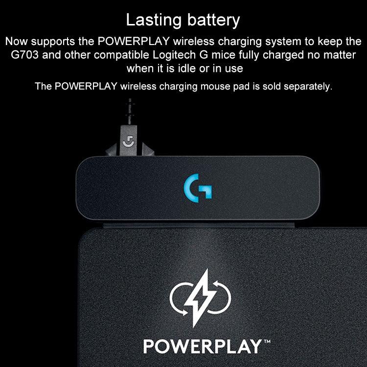 Logitech G703 LIGHTSPEED 16000 DPI 6プログラム可能ボタン HERO 16Kセンサー RGBバックライト ワイヤレス光学ゲーミングマウス