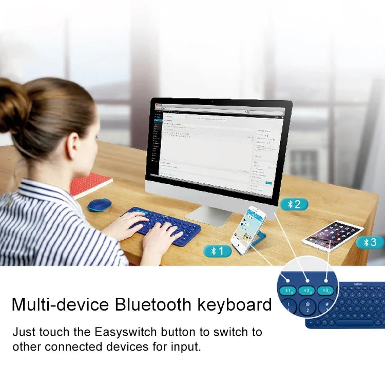 Logitech K380 ポータブルマルチデバイスワイヤレスBluetoothキーボード、K380