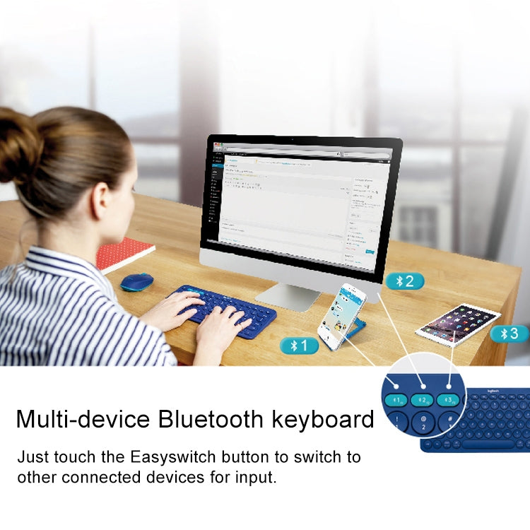 Logitech K380 ポータブルマルチデバイスワイヤレスBluetoothキーボード、K380