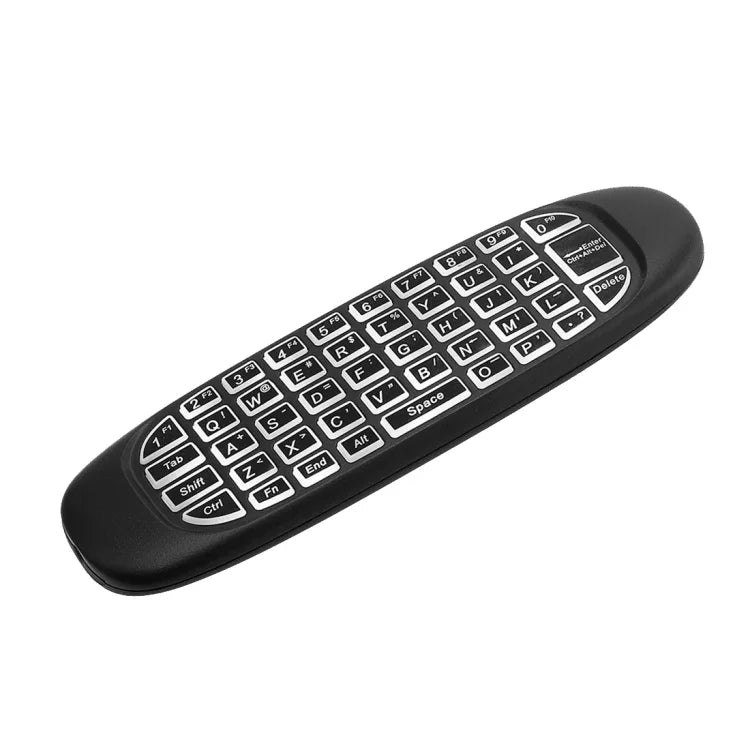 C120 バックライト エアマウス 2.4GHz ワイヤレスキーボード 3Dジャイロセンサー Androidリモコン PC、Android TVボックス/スマートTV、ゲーム機対応 ホワイトバックライトキーボード
