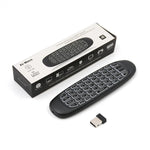 C120 バックライト エアマウス 2.4GHz ワイヤレスキーボード 3Dジャイロセンサー Androidリモコン PC、Android TVボックス/スマートTV、ゲーム機対応 ホワイトバックライトキーボード