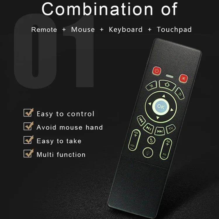 T6 Colorful Light Version Air Mouse 2.4GHz Wireless Keyboard Remote Controller with Touchpad & IR Learning for PC, Android TV Box / Smart TV, Multi-media Devices, T6