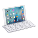 MC Saite 460BT 78キー 超薄型ミニワイヤレスBluetoothキーボード、内蔵ホルダー付き、Android / iOS / Windows対応（シルバー）