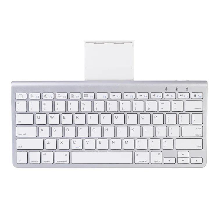 MC Saite 460BT 78キー 超薄型ミニワイヤレスBluetoothキーボード、内蔵ホルダー付き、Android / iOS / Windows対応（シルバー）