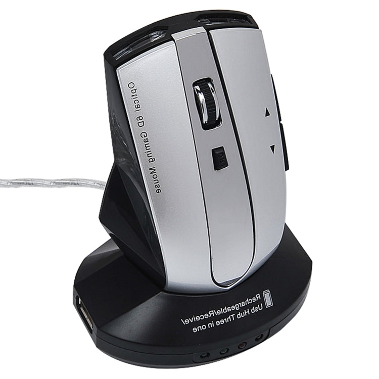 MZ-011 2.4GHz 1600DPIワイヤレス充電式光学マウスHUB機能付き、ブラック、ブラックシルバー、ホワイト＋ロイヤルブルー、パールホワイト、ブルー、シルバー