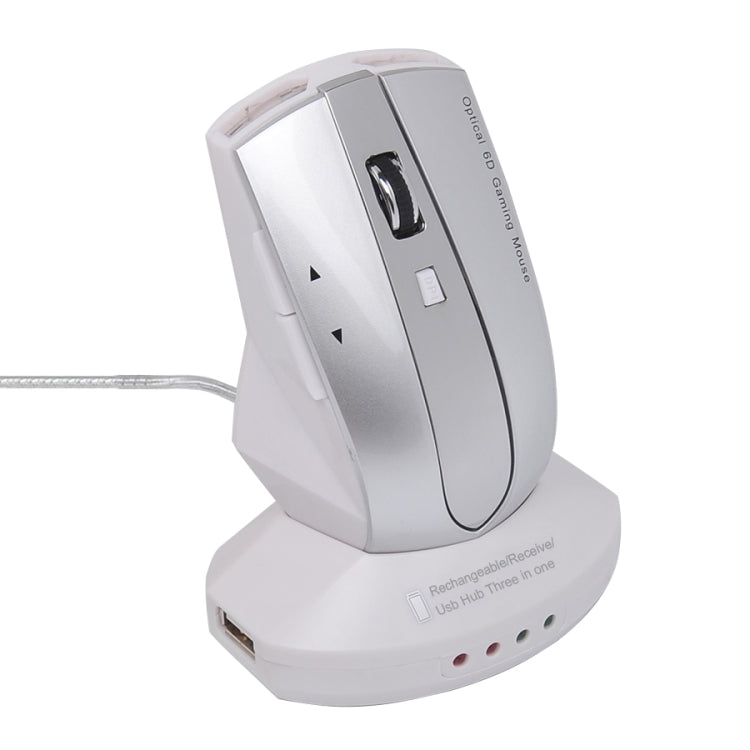 MZ-011 2.4GHz 1600DPIワイヤレス充電式光学マウスHUB機能付き、ブラック、ブラックシルバー、ホワイト＋ロイヤルブルー、パールホワイト、ブルー、シルバー