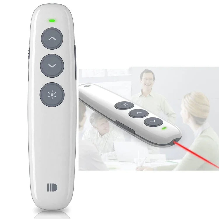 Doosl DSIT007 2.4GHz 充電式パワーポイントプレゼンテーションワイヤレスクリッカーリモコンペン コントロール距離: 10m(ホワイト), DSIT007