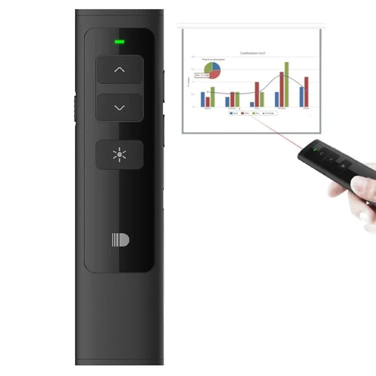 Doosl DSIT013 2.4GHz 充電式パワーポイントプレゼンテーションリモコン 多機能レーザーポインター PowerPoint / Keynote / Prezi対応 コントロール距離: 100m