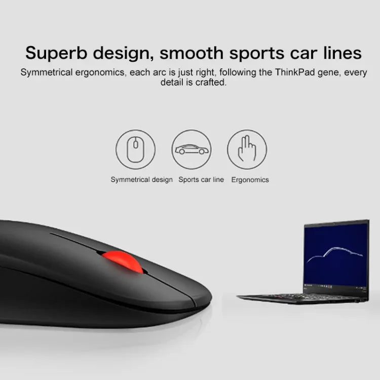 Lenovo thinkplus Bluetooth 4.0 ポータブルワイヤレスBluetoothマウス、Bluetoothマウス
