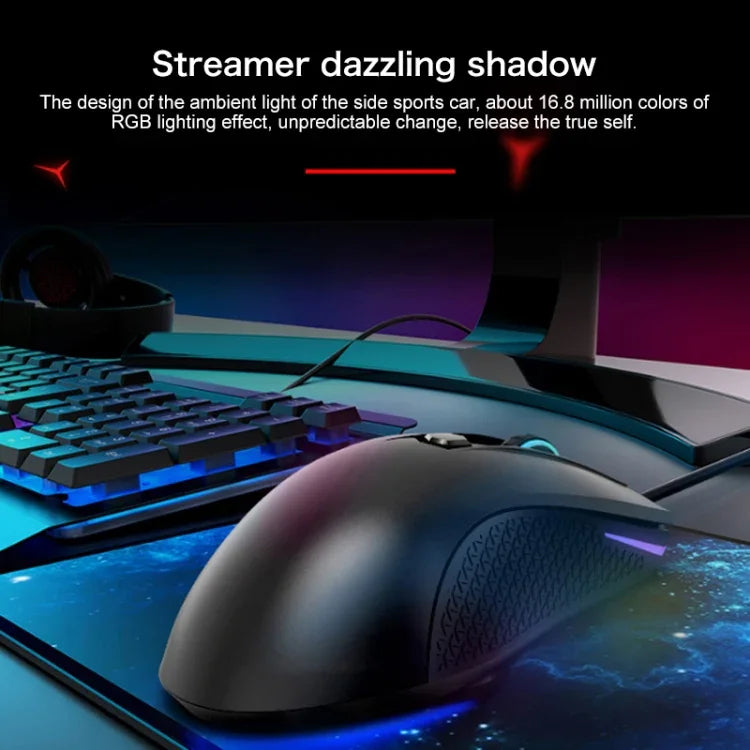 Lenovo HEADSHOT ゲーミングエンジン有線ゲームマウス、HEADSHOT
