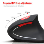 HXSJ T29 Bluetooth 3.0 Wireless Bluetooth 6-Keys 2400 DPI Adjustable Ergonomics Optical Vertical Mouse, 6 Buttons T29 Grey