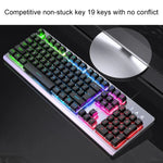 YINDIAO K002 USB有線メカニカルフィールRGBバックライトキーボード＋光学静音マウスセット、RGBバックライト / 静音 / ブラック、RGBバックライト / ホワイト