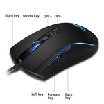 HXSJ A869 カラフル発光有線ゲーム7キー 3200 DPI調整可能エルゴノミクス光学マウス、A869