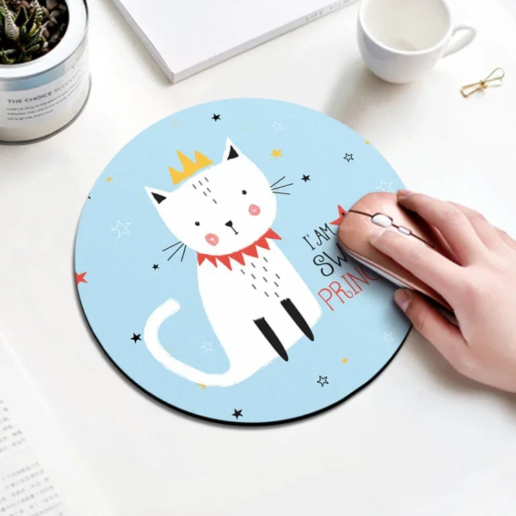 プリンセスキャットパターン円形マウスパッド、直径：22cm、プリンセスキャット