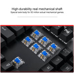 YINDIAO 電気めっきパンクミックスライトUSBメカニカルゲーミング有線キーボード、ティー軸、電気めっきパンク、ティー軸（ブラック）