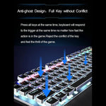 AULA F2088 108キー ミックスライトめっきパンクメカニカルブルースイッチ有線USBゲーミングキーボード メタルボタン付き、ブルースイッチシルバー