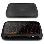 H18+ 2.4GHz ミニ ワイヤレスキーボード フルタッチパッド 3段階調光バックライト付き（ブラック）、H18+ バックライトキーボード