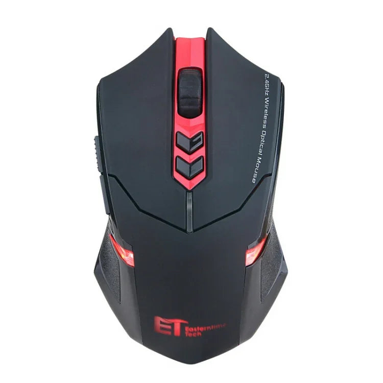 ET X-08 7キー 2400DPI 2.4G ワイヤレス静音ゲーミングマウス USBレシーバー＆カラフルバックライト付き