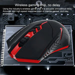 ET X-08 7キー 2400DPI 2.4G ワイヤレス静音ゲーミングマウス USBレシーバー＆カラフルバックライト付き