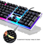 Chasing Leopard G21 USB 104キー 防水フローティングラウンドパンクキーキャップ カラフルバックライト メカニカル感有線キーボード、長さ：1.3m