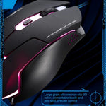 Chasing Leopard T7 USB 6キー 2400DPI 3段階調整バックライト有線光学ゲーミングマウス 内蔵カウンターウェイト付き、長さ：1.8m、T7