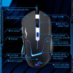 Chasing Leopard T7 USB 6キー 2400DPI 3段階調整バックライト有線光学ゲーミングマウス 内蔵カウンターウェイト付き、長さ：1.8m、T7