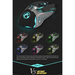 iMICE V5 USB 7ボタン 4000 DPI 有線光学カラフルバックライトゲーミングマウス パソコンPCラップトップ用、V5（ホワイト）