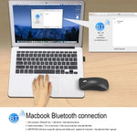 HXSJ T23 Bluetooth 5.0 + Bluetooth 3.0 + 2.4GHz ワイヤレス3モード 4キー 1600 DPI 調整可能エルゴノミクス光学マウス、T23 ブラック