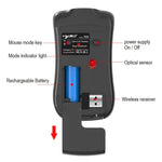 HXSJ T23 Bluetooth 5.0 + Bluetooth 3.0 + 2.4GHz ワイヤレス3モード 4キー 1600 DPI 調整可能エルゴノミクス光学マウス、T23 ブラック