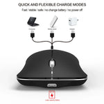 HXSJ T23 Bluetooth 5.0 + Bluetooth 3.0 + 2.4GHz ワイヤレス3モード 4キー 1600 DPI 調整可能エルゴノミクス光学マウス、T23 ブラック