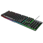 iMICE AK-600 有線USB浮遊キーキャップ文字発光バックライトゲーミングキーボード、発光バックライト（ブラック）